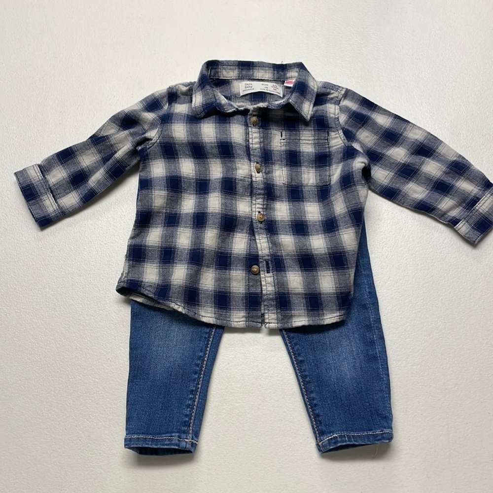 Zara flannel with Zara skinny jeans ( buying outfit)